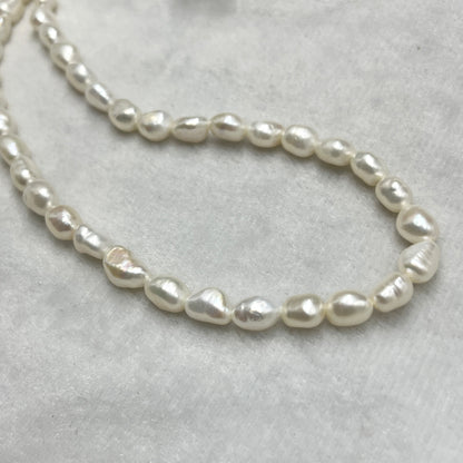 Fresh Water Pearl White Color , Tumble Shape, 7MM Size