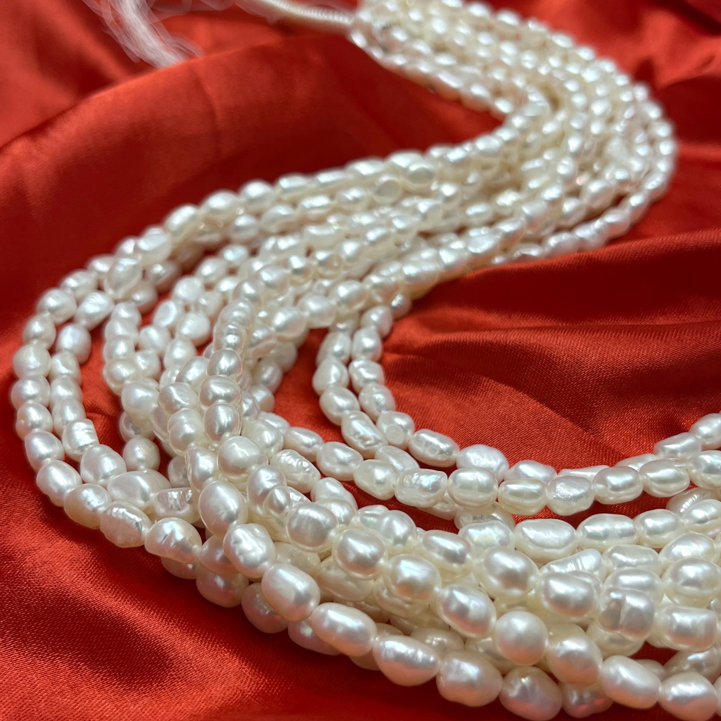 Fresh Water Pearl White Color , Tumble Shape, 7MM Size