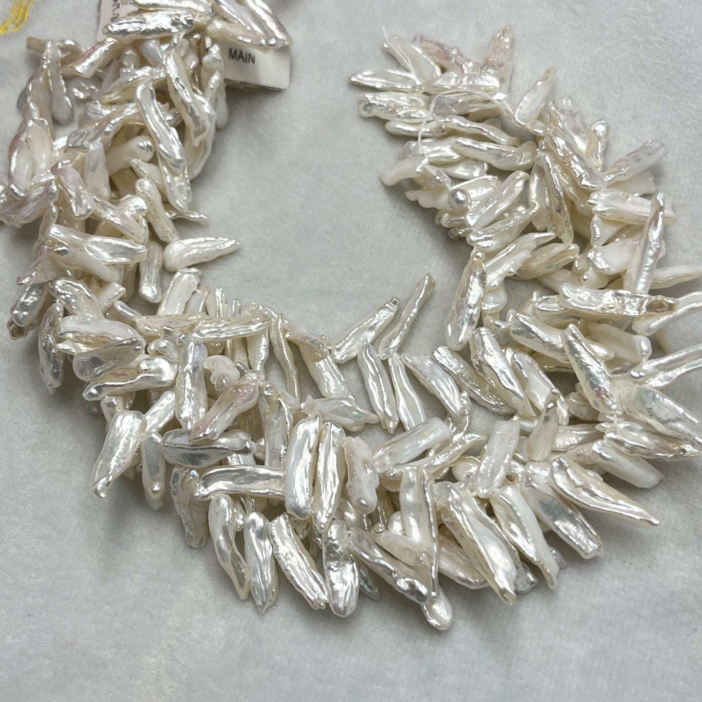 Fresh Water Pearl, White Color, Biwa Shape, Uneven Size