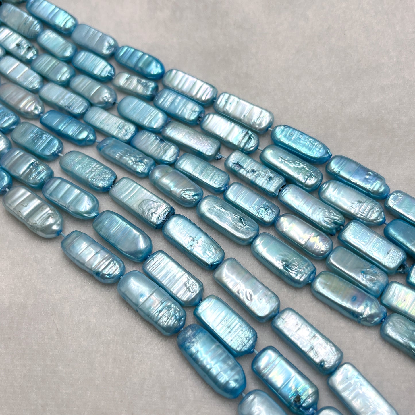 Fresh Water Pearl, Sky Blue Color, Rectangle Shape, 8*20 MM