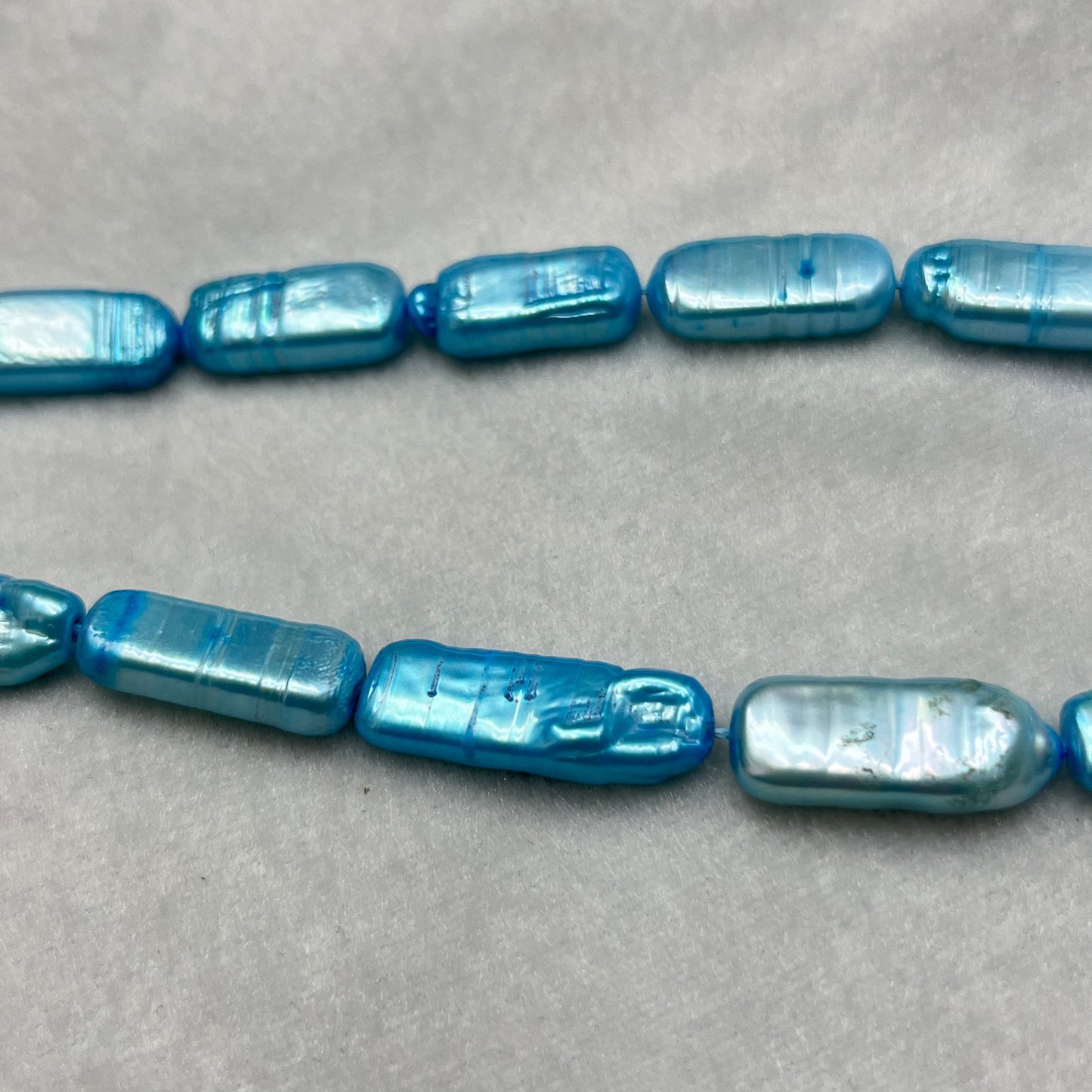 Fresh Water Pearl, Sky Blue Color, Rectangle Shape, 8*20 MM