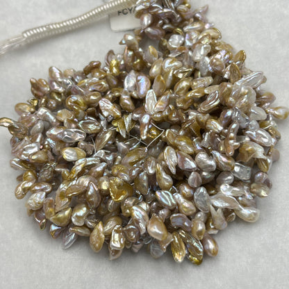 Fresh Water Pearl, Pink/Golden Color, Fancy Shape Uneven Size