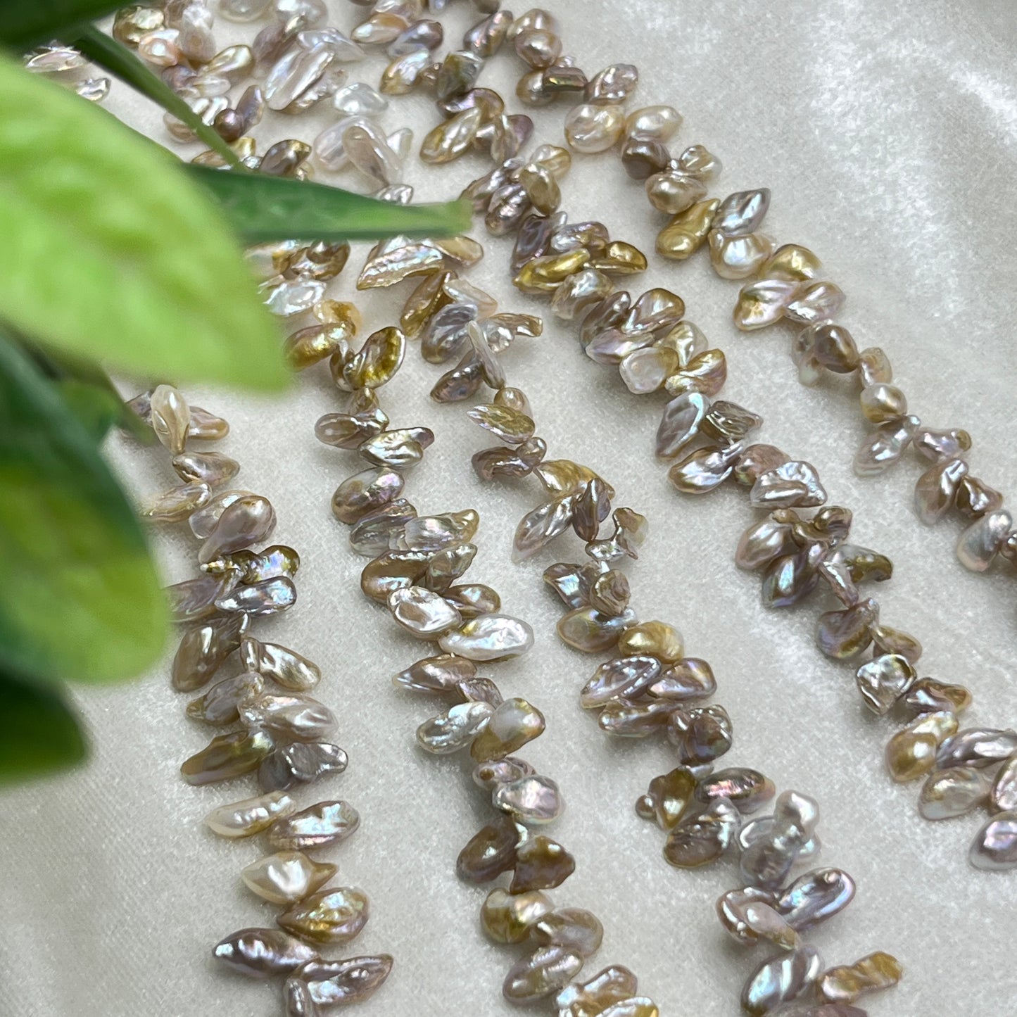 Fresh Water Pearl, Pink/Golden Color, Fancy Shape Uneven Size