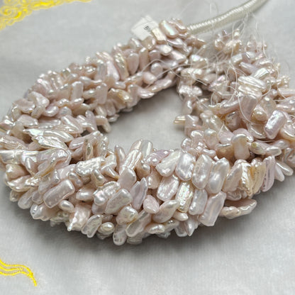Fresh Water Pearl, Light Pink , Biwa Shape, Uneven Size