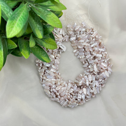 Fresh Water Pearl, Light Pink , Biwa Shape, Uneven Size