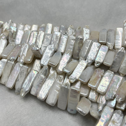 Fresh Water Pearl, Cream Color , Rectangle Shape, 9*20 MM