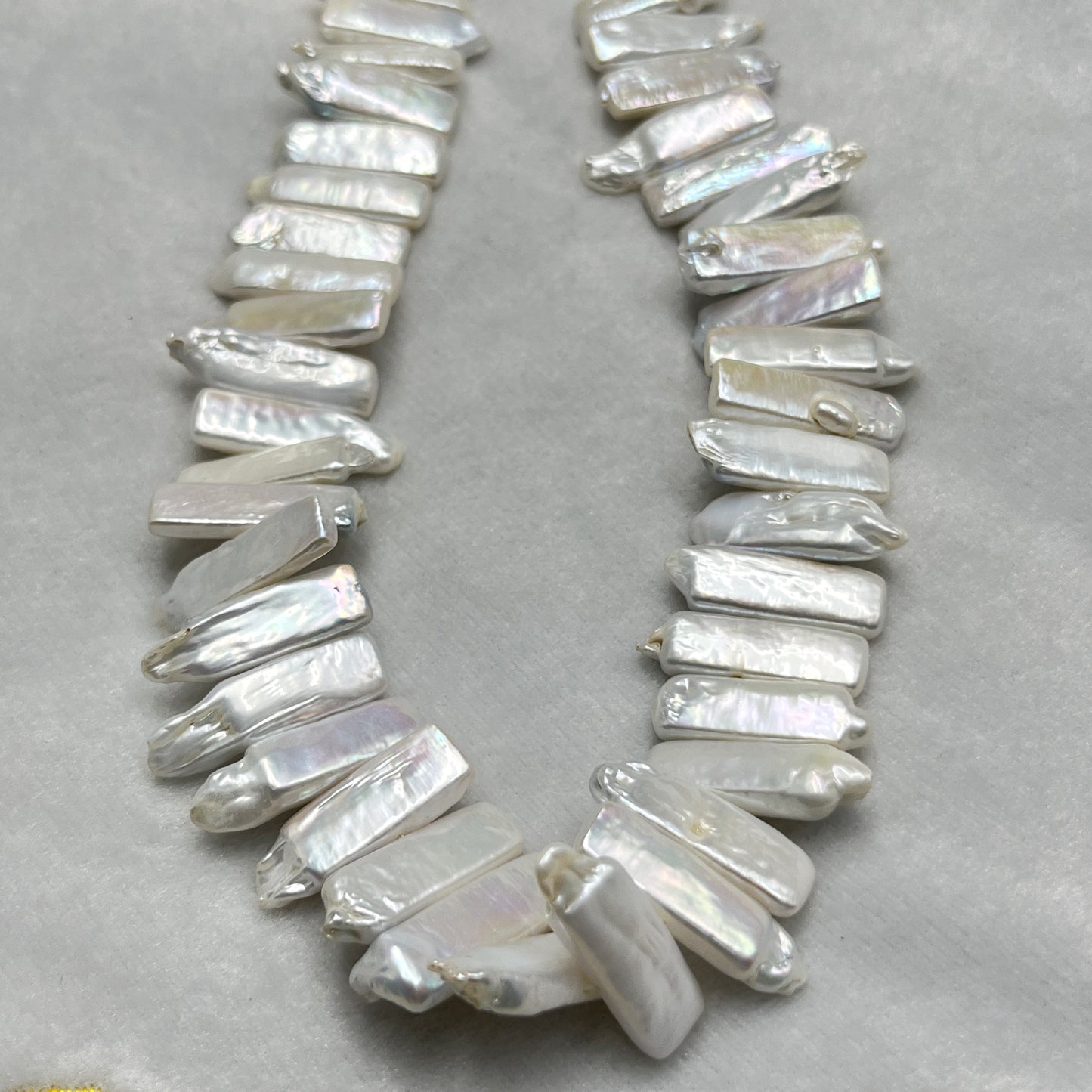 Fresh Water Pearl, Cream Color , Rectangle Shape, 9*20 MM