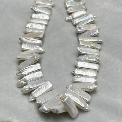 Fresh Water Pearl, Cream Color , Rectangle Shape, 9*20 MM