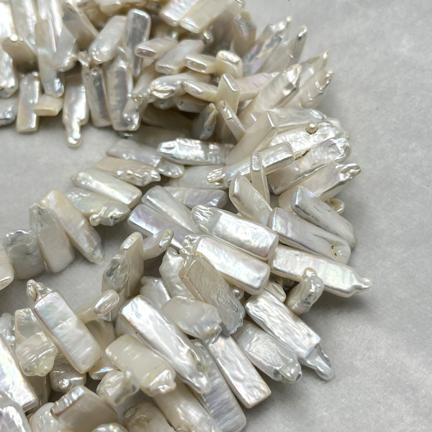 Fresh Water Pearl, Cream Color , Rectangle Shape, 9*20 MM