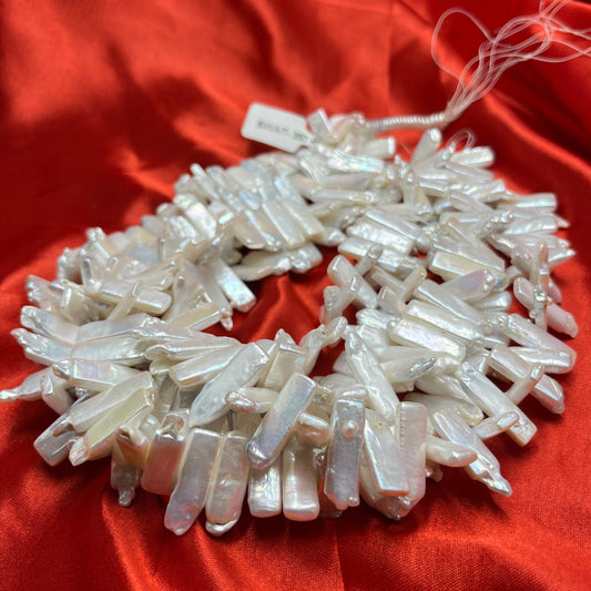 Fresh Water Pearl, Cream Color , Rectangle Shape, 9*20 MM