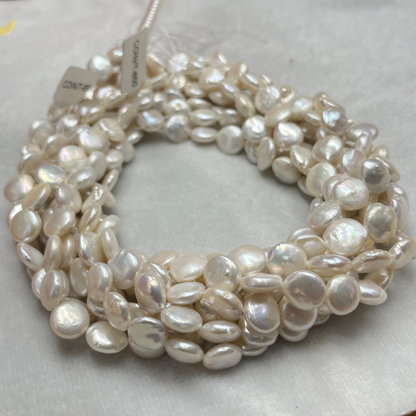 Fresh Water Pearl, Cream Color, Coin Shape, 12 MM Size