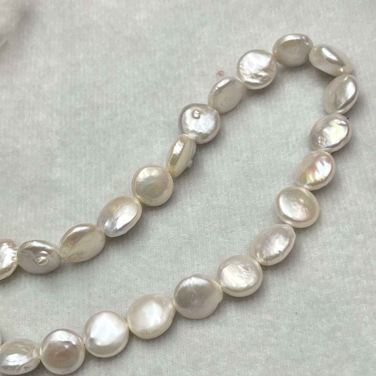 Fresh Water Pearl, Cream Color, Coin Shape, 12 MM Size