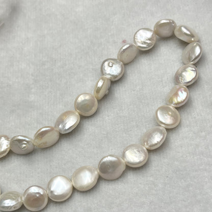 Fresh Water Pearl, Cream Color, Coin Shape, 12 MM Size