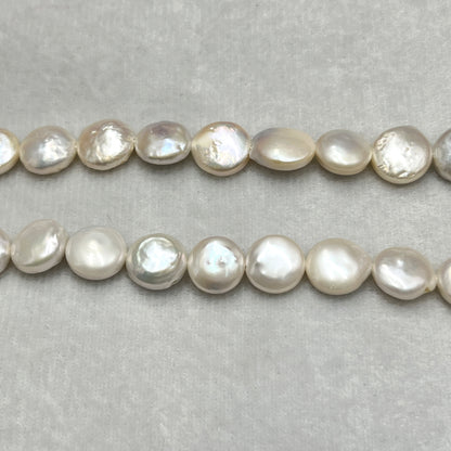 Fresh Water Pearl, Cream Color, Coin Shape, 12 MM Size