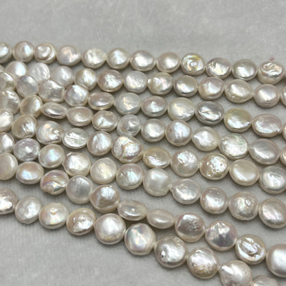 Fresh Water Pearl, Cream Color, Coin Shape, 12 MM Size