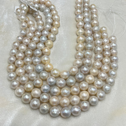 Fresh Water Pearl, Cream Color, Round Shape, 12-13.5 MM Size