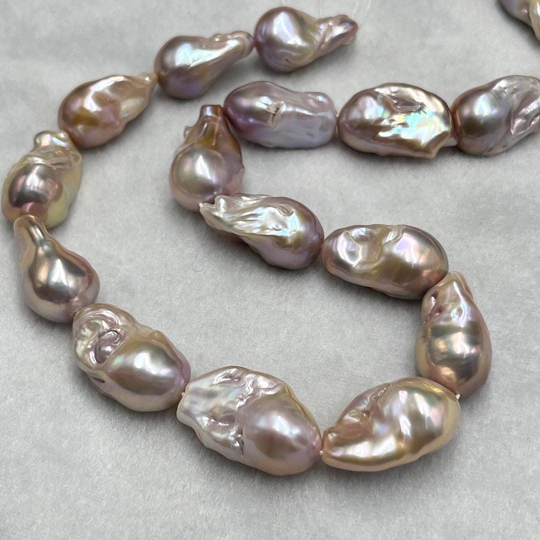 Fresh Water Pearl, Pink Color, Baroque Shape, 14*20 MM Size