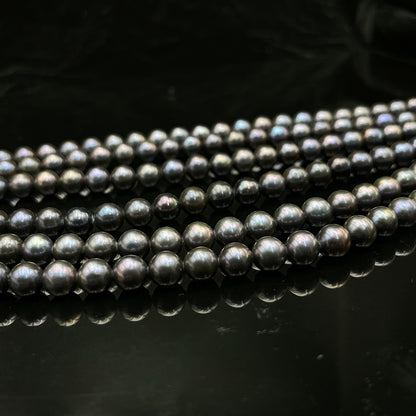 Fresh Water Pearl, Dark Purple Color, Round Shape, 7.5-8 MM Size