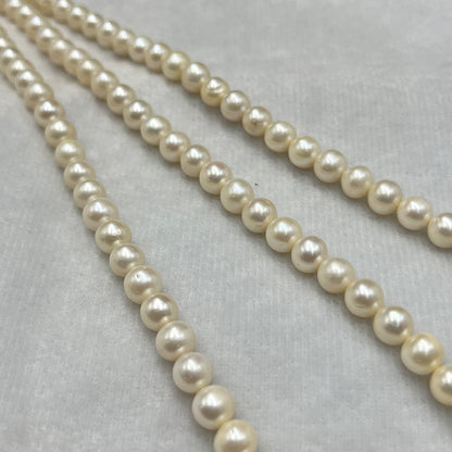 Fresh Water Pearl, Cream Color, Near Round Shape, 7-8 MM Size
