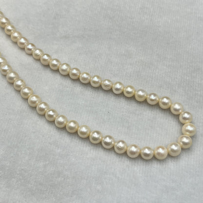 Fresh Water Pearl, Cream Color, Near Round Shape, 7-8 MM Size