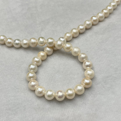 Fresh Water Pearl, Cream Color, Round Shape, 9 MM Size