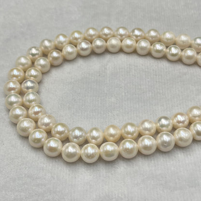 Fresh Water Pearl, Cream Color, Round Shape, 9 MM Size