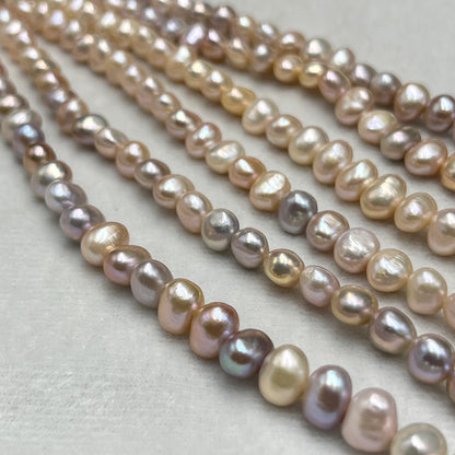 Freshwater Pearl Necklace – Pink/Peach, Tumble Shape, 7.5–8.5mm, 16" Length
