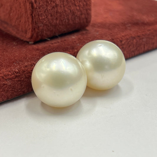 South Sea Pearl | Light Golden Color| Button Shape| 12 MM (Approx.) Size