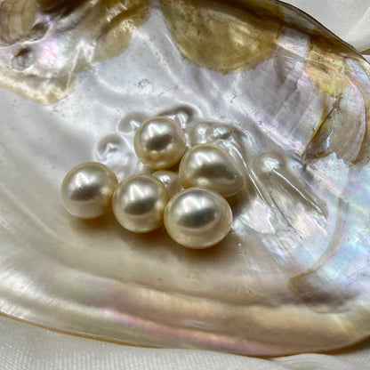 South Sea Pearl | Cream Color| Button / Drop/ Oval Shape| 13.5 MM (Approx.) Size