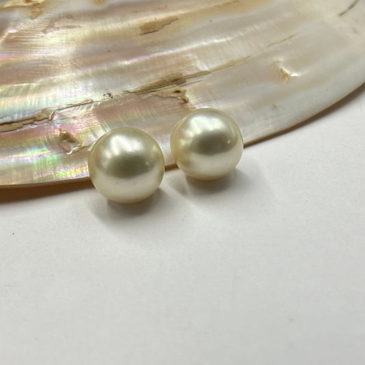 South Sea Pearl | Cream Color| Near Round Shape| 11.5MM  Size