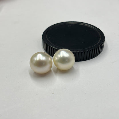 South Sea Pearl | Cream Color| Button Shape| 11.5MM  Size