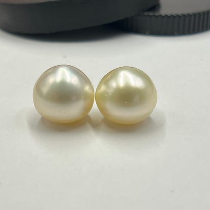South Sea Pearl | Cream Color | Button Shape| 11.30MM  Size