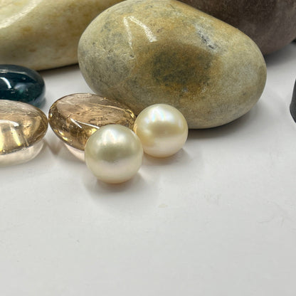 South Sea Pearl | Cream Color | Button Shape| 13 MM (Approx.) Size