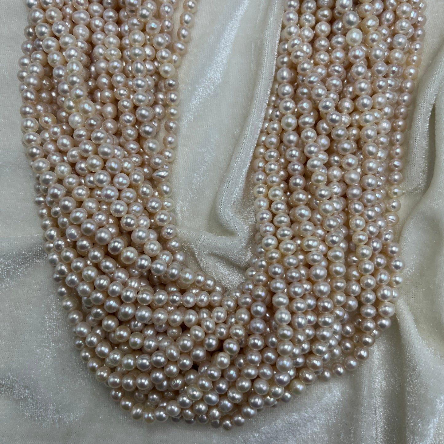 Fresh Water Pearl, Light Pink Color, Near Round Shape, 5 MM Size