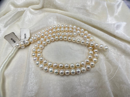 Fresh Water Pearl, Off White Color, Near Round Shape, 8-8.5 MM