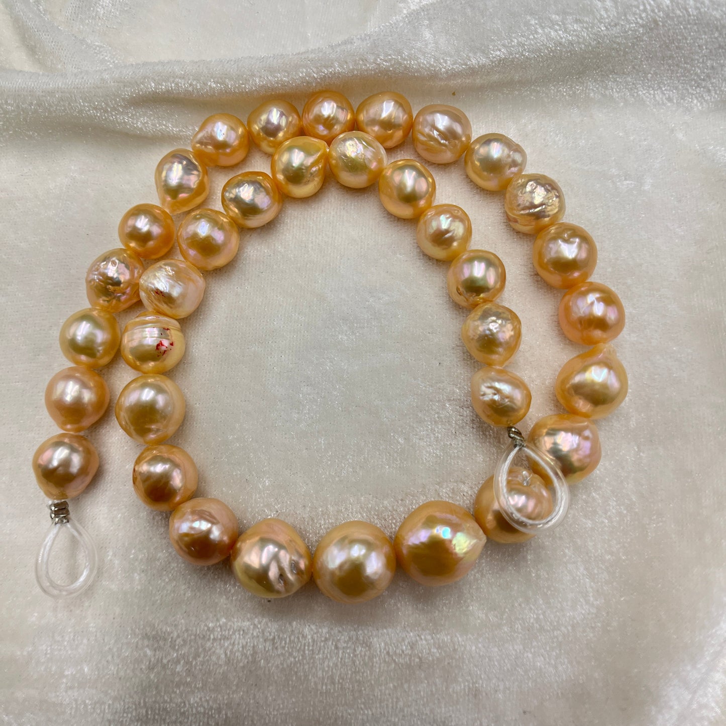 Fresh Water Pearl, Peach Color, Near Round Shape, 10-13 MM