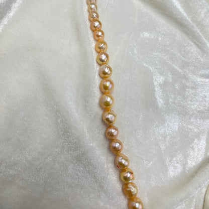 Fresh Water Pearl, Peach Color, Near Round Shape, 10-13 MM