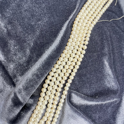 Fresh Water Pearl, White Color, Near Round Shape, 6-6.5 MM