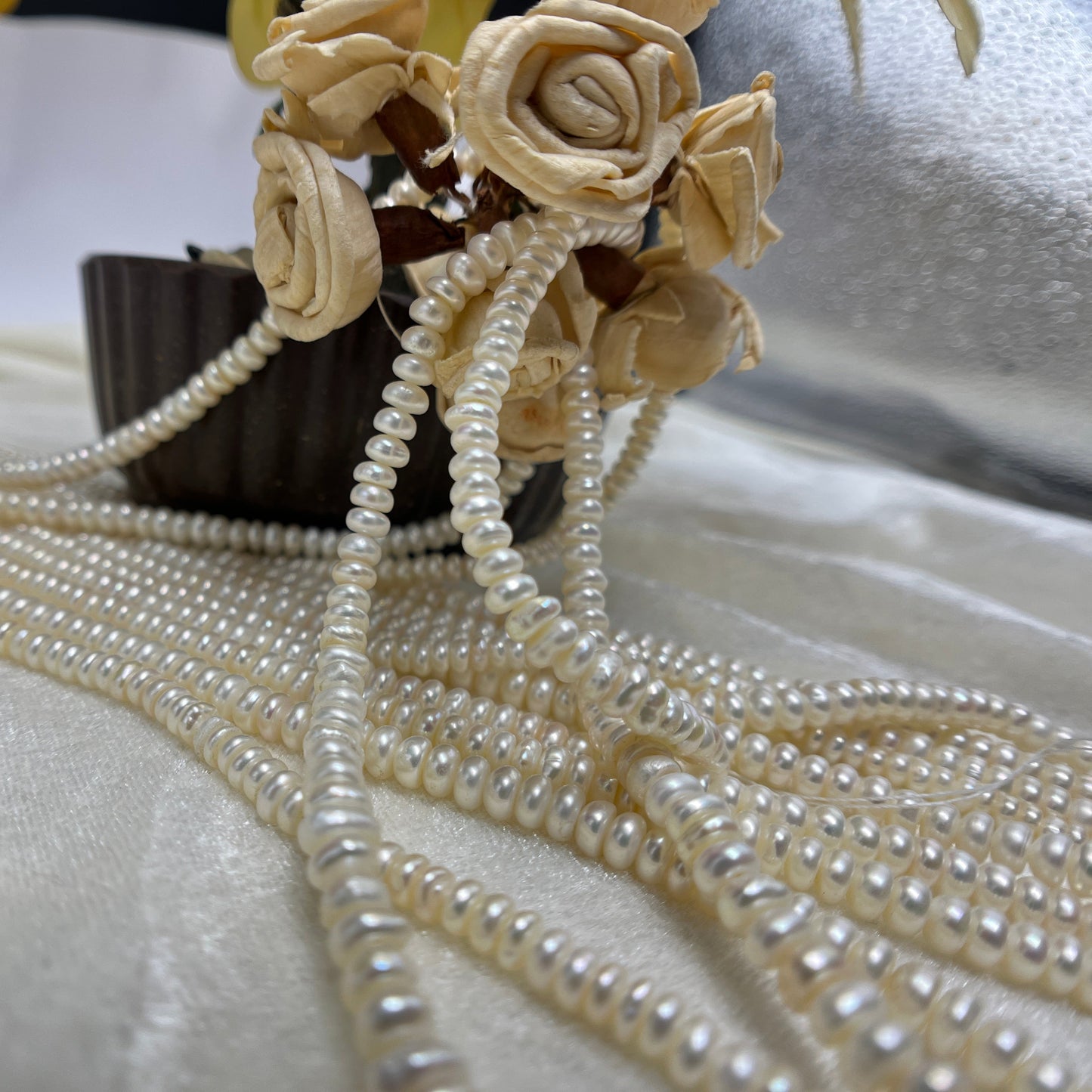 Fresh Water Pearl, Light Pink Color, Flat Shape, 5 MM  Size