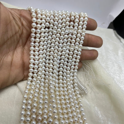 Fresh Water Pearl, White Color, Round Shape, 5 MM  Size