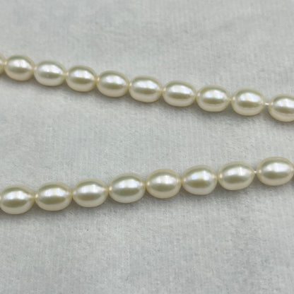Fresh Water Pearl, Cream Color, Rice Shape, 7 MM Size, AA Luster Pearl