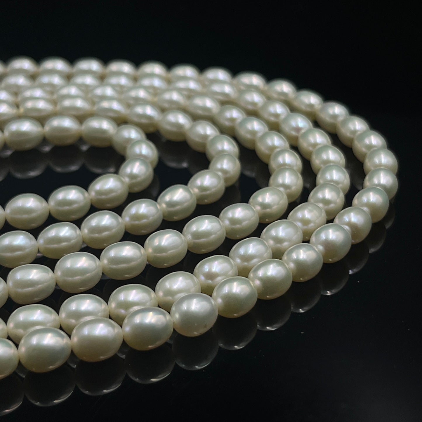 Fresh Water Pearl, Cream Color, Rice Shape, 7 MM Size, AA Luster Pearl