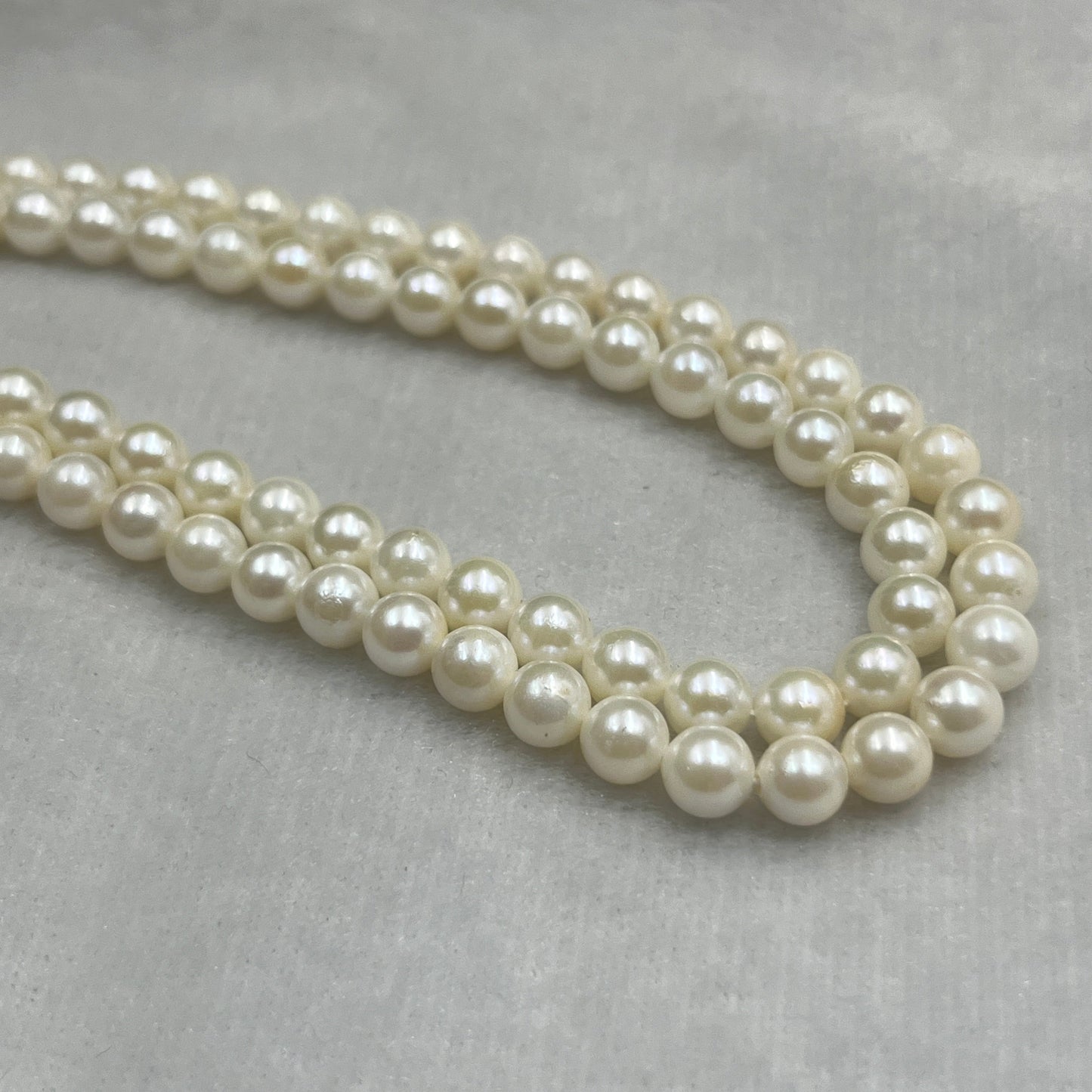 Akoya Pearl, Cream Color Round Shape, 5.5 MM Size, AA Luster Pearl, 16 Inch Length