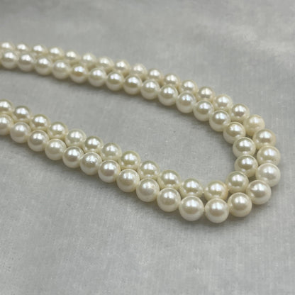 Akoya Pearl, Cream Color Round Shape, 5.5 MM Size, AA Luster Pearl, 16 Inch Length
