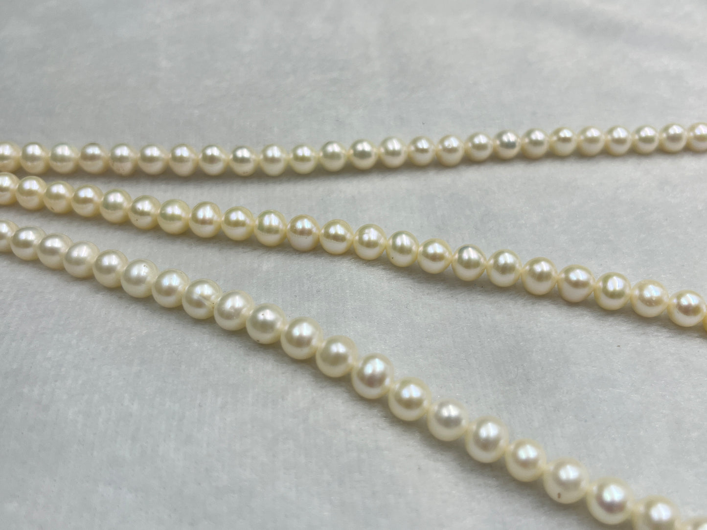 Fresh Water Pearl, Cream Color Near Round Shape, 6-6.5 MM Size, AA Luster Pearl