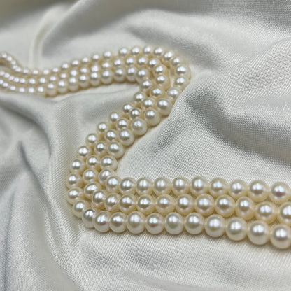 Fresh Water Pearl, Cream Color Near Round Shape, 6-6.5 MM Size, AA Luster Pearl