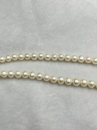 Fresh Water Pearl, Cream Color Near Round Shape, 6-6.5 MM Size, AA Luster Pearl