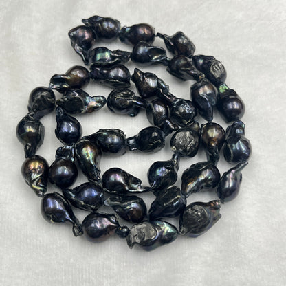 Fresh Water Pearl Peacock Color Baroque Shape, 12-13MM Size