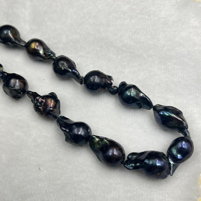 Fresh Water Pearl Peacock Color Baroque Shape, 12-13MM Size