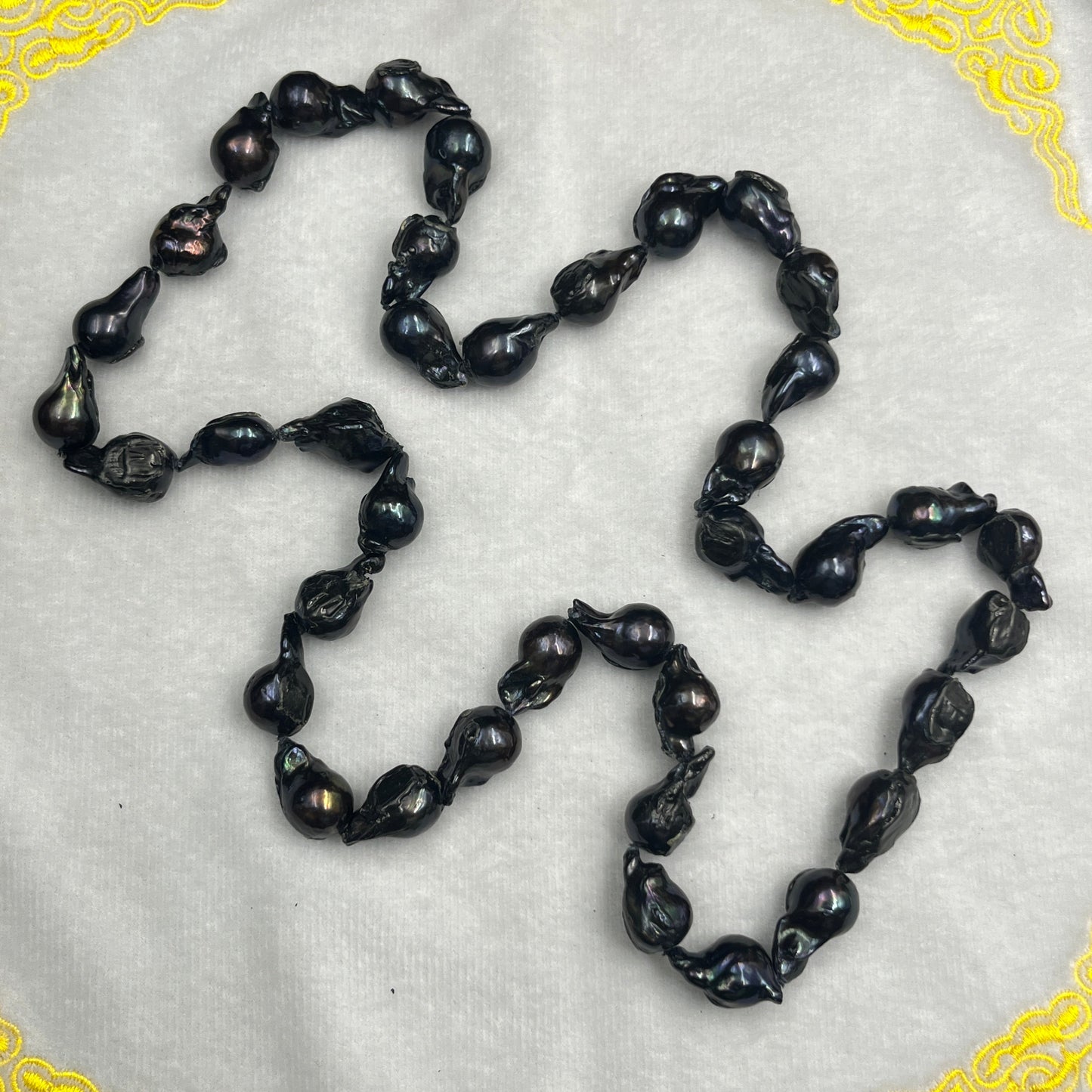 Fresh Water Pearl Peacock Color Baroque Shape, 12-13MM Size